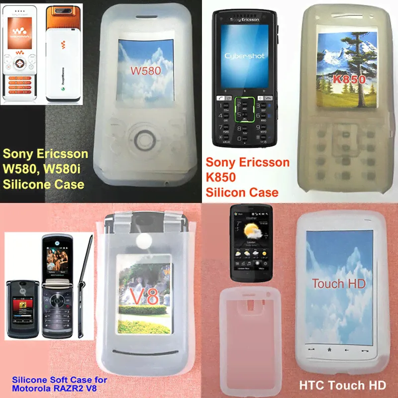 Silicone Case Soft Skin for Sony Ericsson W580i, K850i, Moto V8, HTC Touch HD