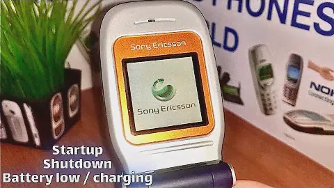 Sony Ericsson Z200 startup & shutdown + battery low / charging - by Old Phones World